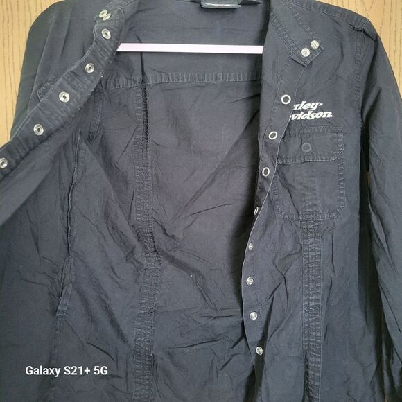 Harley davidson 2000's snap button front shirt womens size medium - Picture 3 of 7